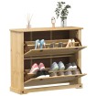 Mueble zapatero Corona madera maciza de pino 99x32x85 cm