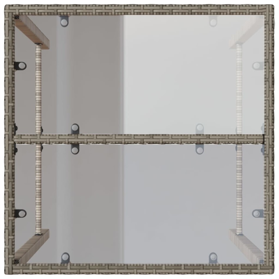 Mesa de bar de exterior ratán sintético gris 70x70x110