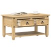Mesa de centro cajones Corona madera maciza de pino 85x50x45 cm