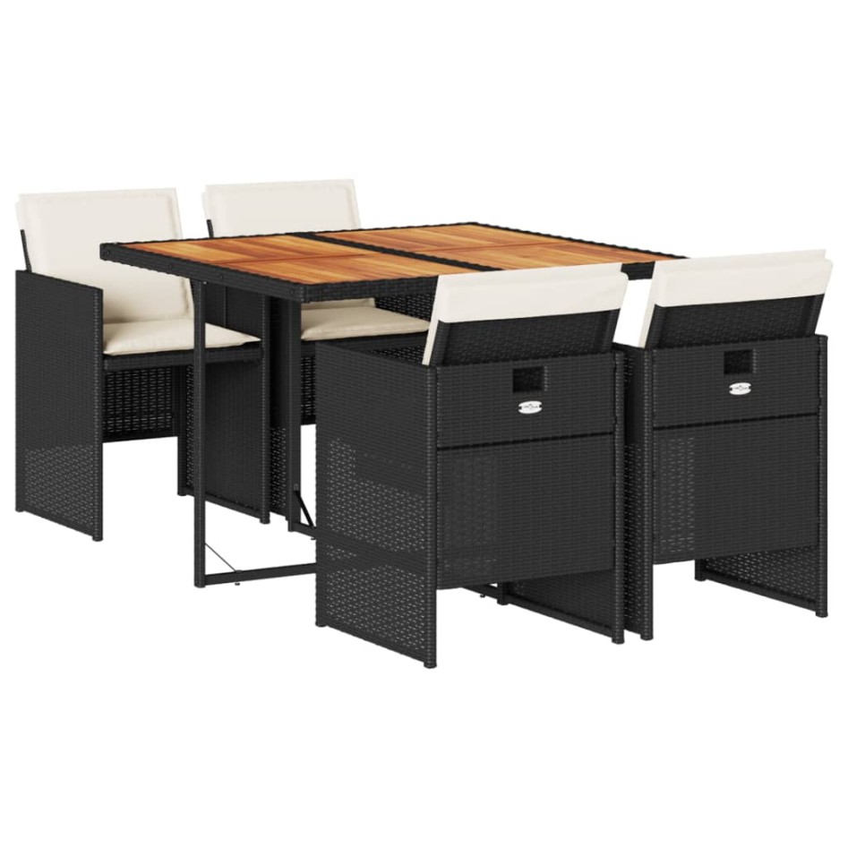 Set de muebles jardín 5 pzas con cojines ratán sintético