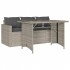 Set comedor jardín y cojines 2 pzas ratán sintético gris