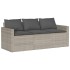 Set comedor jardín y cojines 2 pzas ratán sintético gris