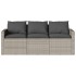 Set comedor jardín y cojines 2 pzas ratán sintético gris