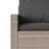 Set comedor jardín y cojines 2 pzas ratán sintético gris