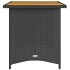 Mesa de jardín superficie de madera ratán PE negro 110x68x70