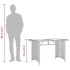 Mesa de jardín superficie de madera ratán PE negro 110x68x70