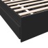 Cama con cajones madera de ingeniería negra 90x200