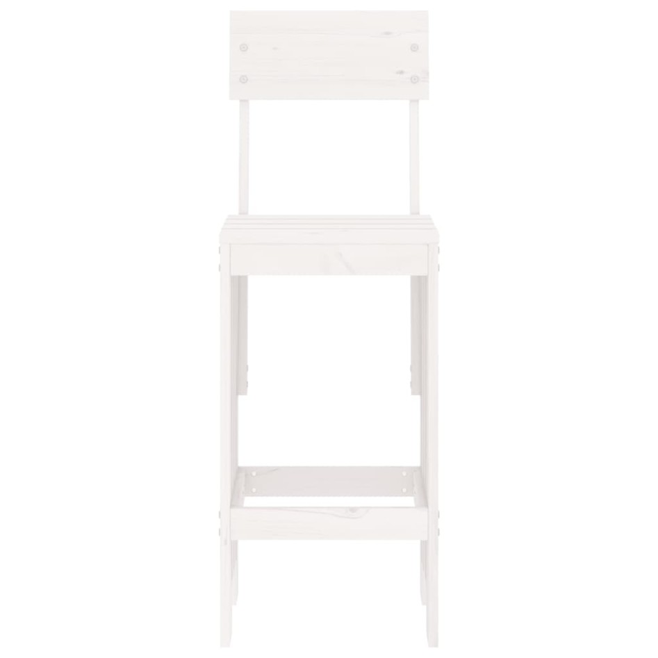 Taburetes de cocina 2 uds madera pino blanco 40x48,5x115,5