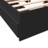 Cama con cajones madera de ingeniería negro 120x190