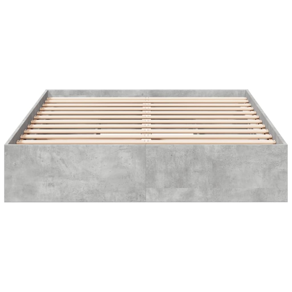 Cama con cajones madera de ingeniería gris hormigón 120x190