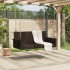 Banco columpio de ratán sintético marrón 119x56x48