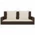 Banco columpio con cojines ratán sintético marrón 119x56x48