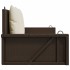 Banco columpio con cojines ratán sintético marrón 119x56x48