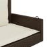 Banco columpio con cojines ratán sintético marrón 119x56x48