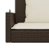 Banco columpio con cojines ratán sintético marrón 119x56x48