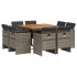 Set comedor jardín 9 pzas y cojines ratán sintético