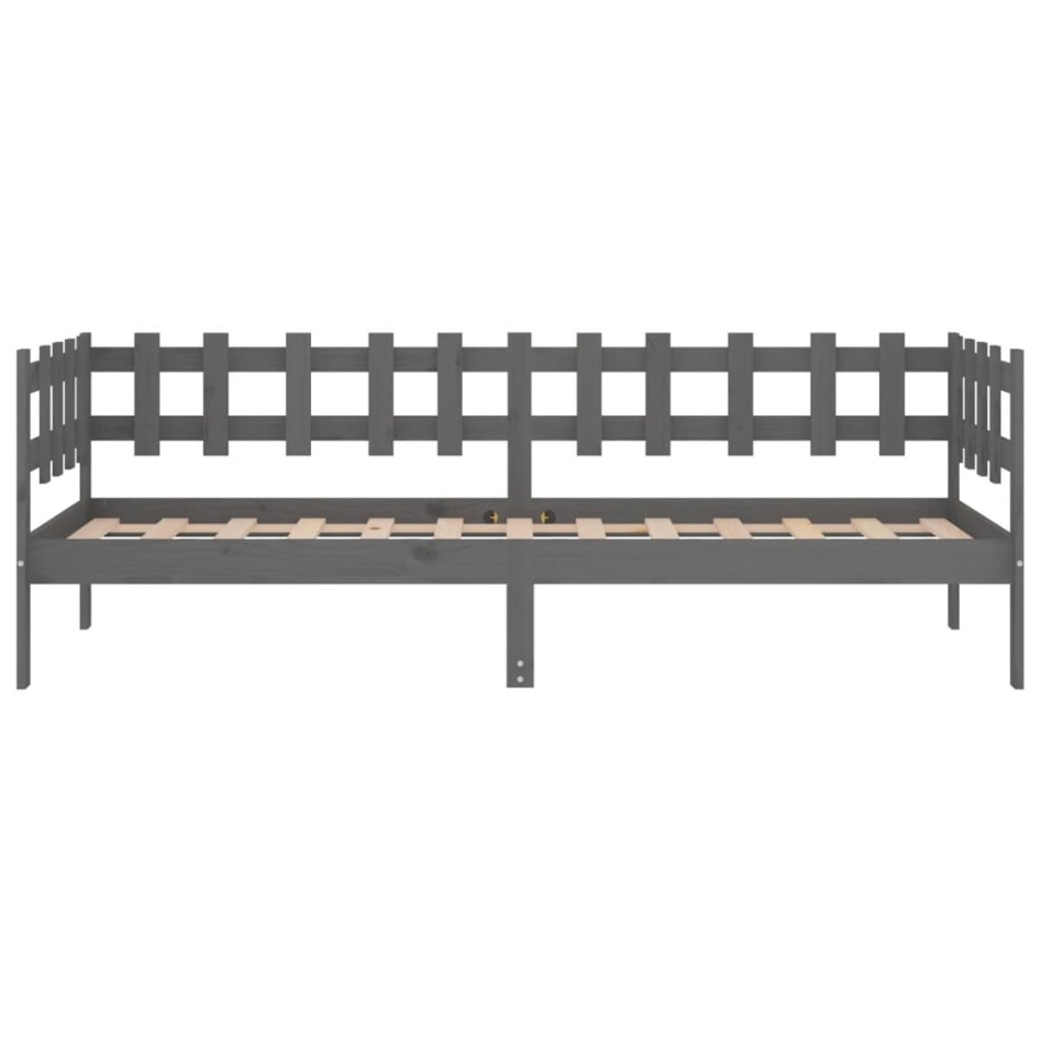 Sofá cama madera maciza de pino gris 90x190