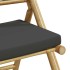 Sillas bistro plegables de bambú 2 uds con cojines gris