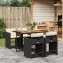 Set de muebles jardín 5 pzas con cojines ratán sintético