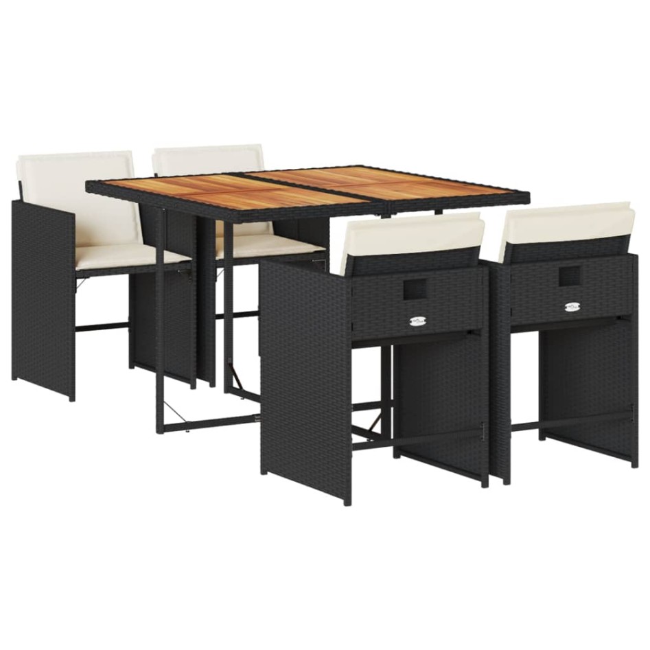 Set de muebles jardín 5 pzas con cojines ratán sintético