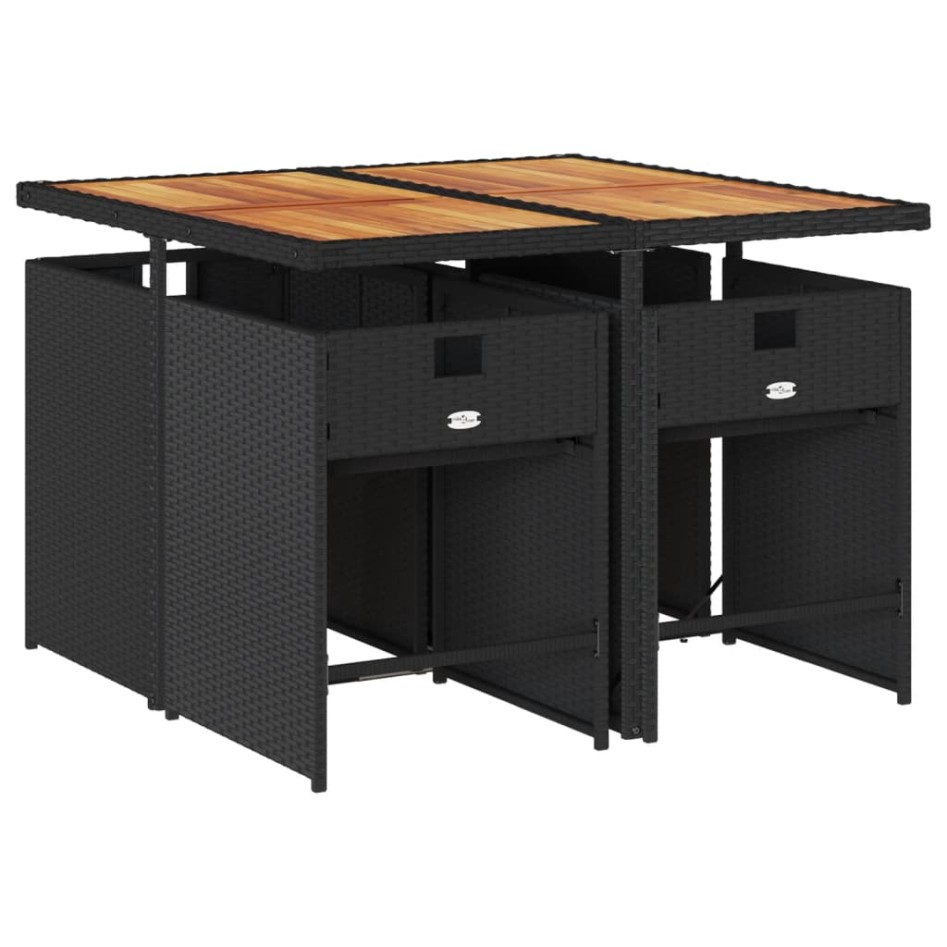 Set de muebles jardín 5 pzas con cojines ratán sintético