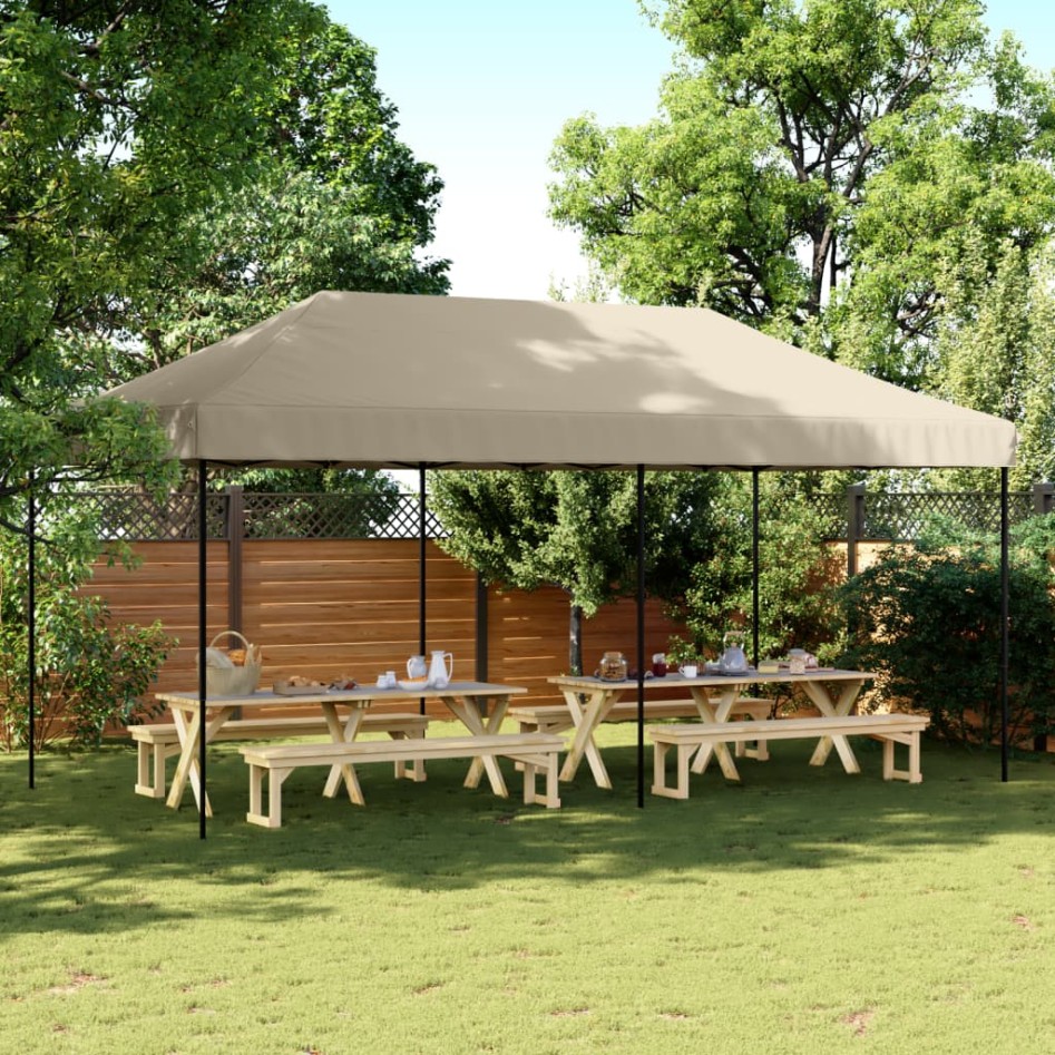 Tienda de fiesta plegable Pop-Up taupe 580x292x315