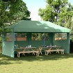 Tienda de fiesta plegable Pop-Up con 3 paredes laterales verde