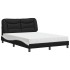 Cama con colchón cuero sintético negro y blanco 120x200