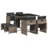 Set comedor jardín 9 pzas y cojines ratán sintético