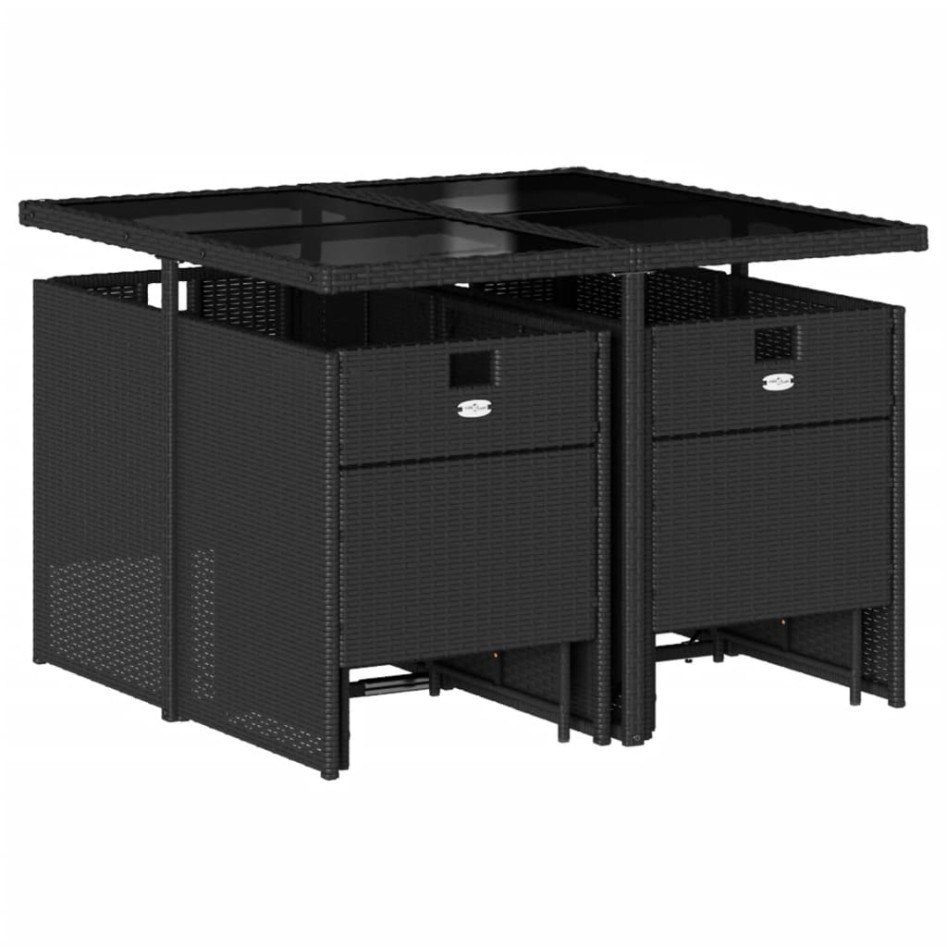 Set de comedor de jardín 9 pzas y cojines ratán sintético