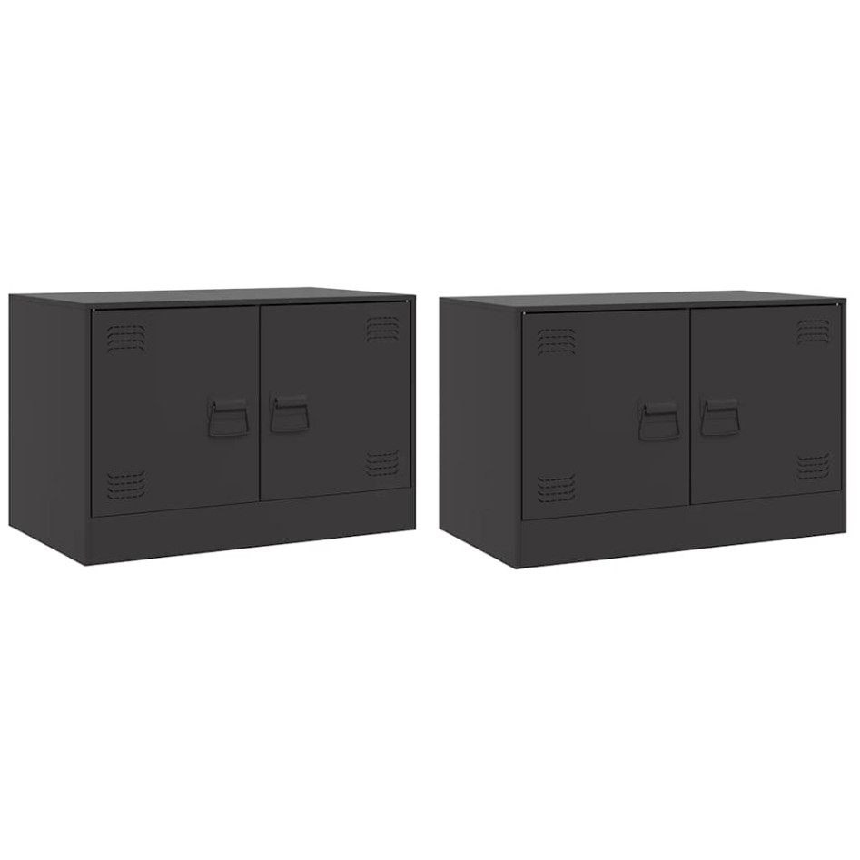 Muebles para TV 2 unidades acero negro 67x39x44