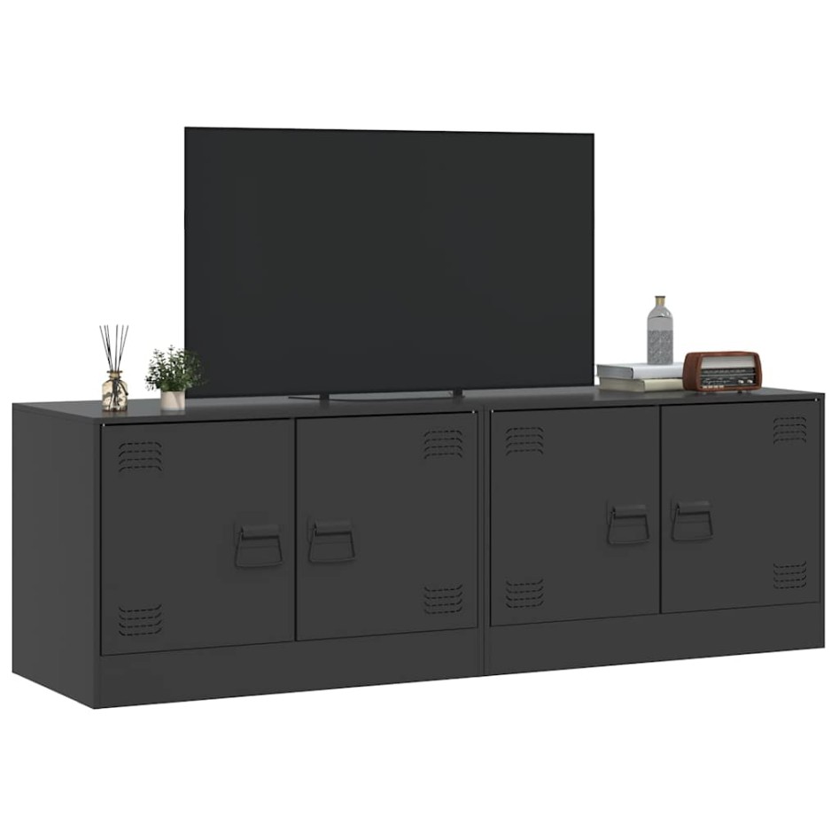 Muebles para TV 2 unidades acero negro 67x39x44