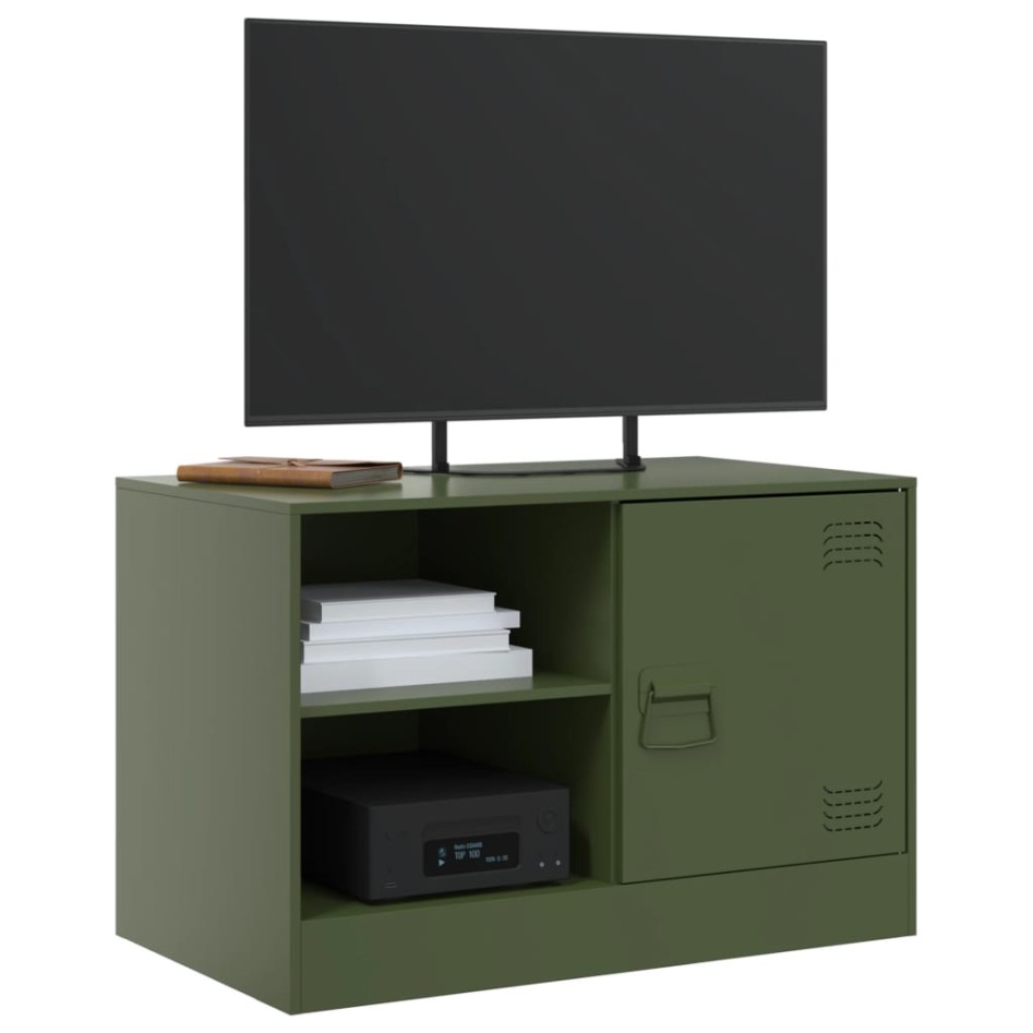 Muebles para TV 2 unidades acero verde oliva 67x39x44