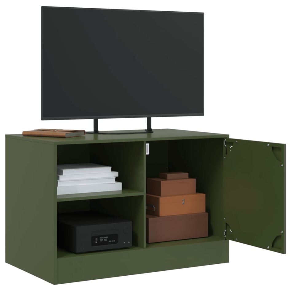 Muebles para TV 2 unidades acero verde oliva 67x39x44