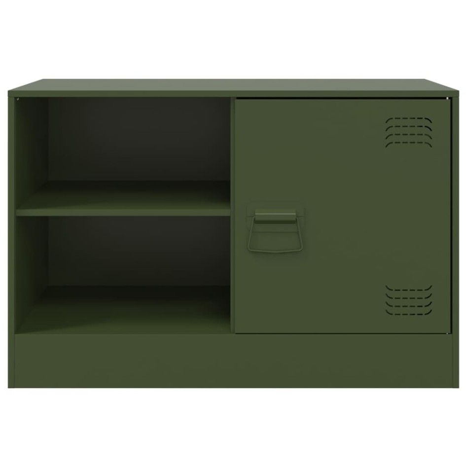 Muebles para TV 2 unidades acero verde oliva 67x39x44