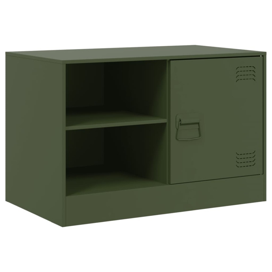 Muebles para TV 2 unidades acero verde oliva 67x39x44