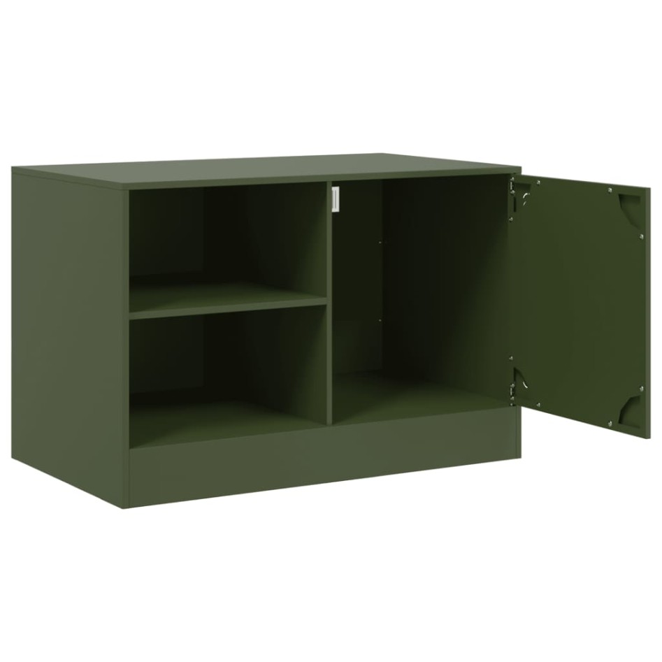 Muebles para TV 2 unidades acero verde oliva 67x39x44