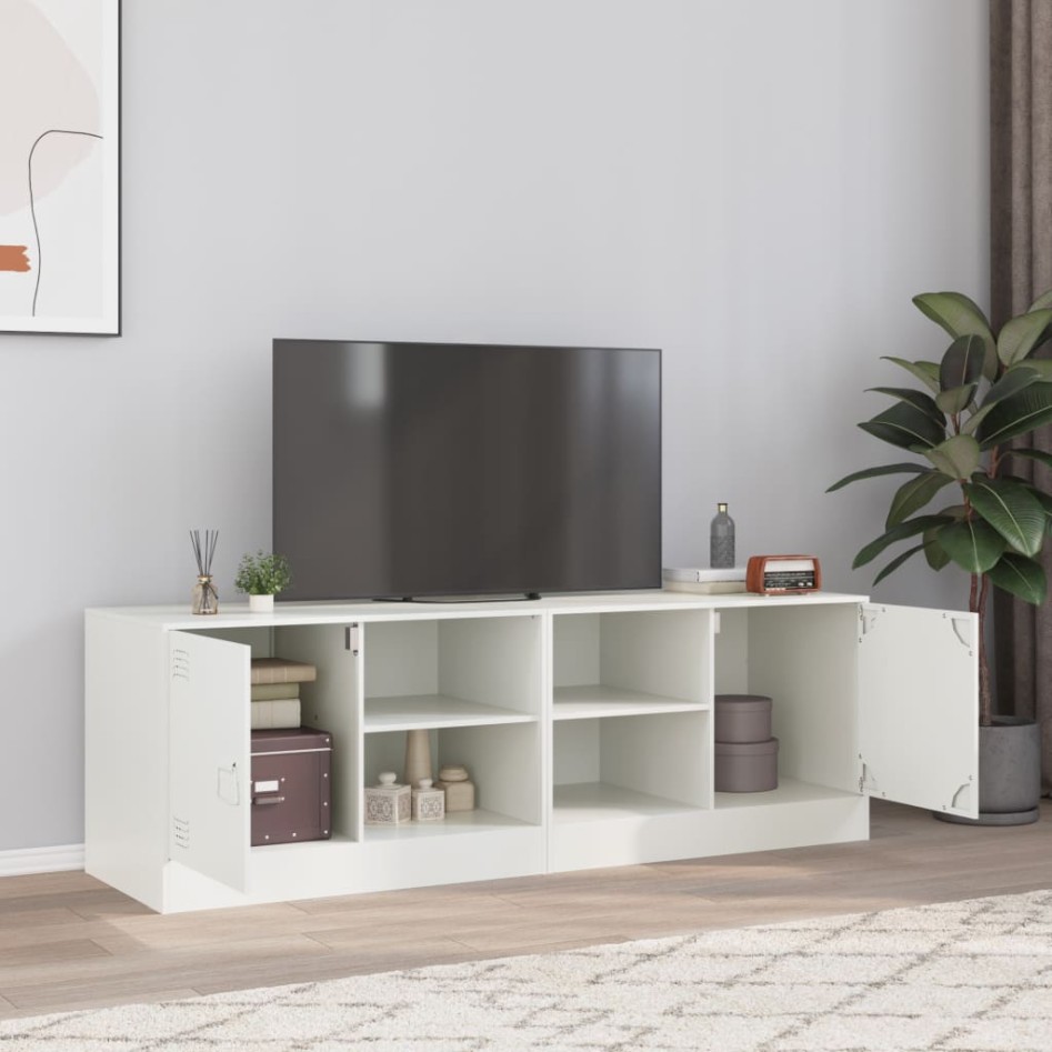 Muebles para TV 2 unidades acero blanco 67x39x44