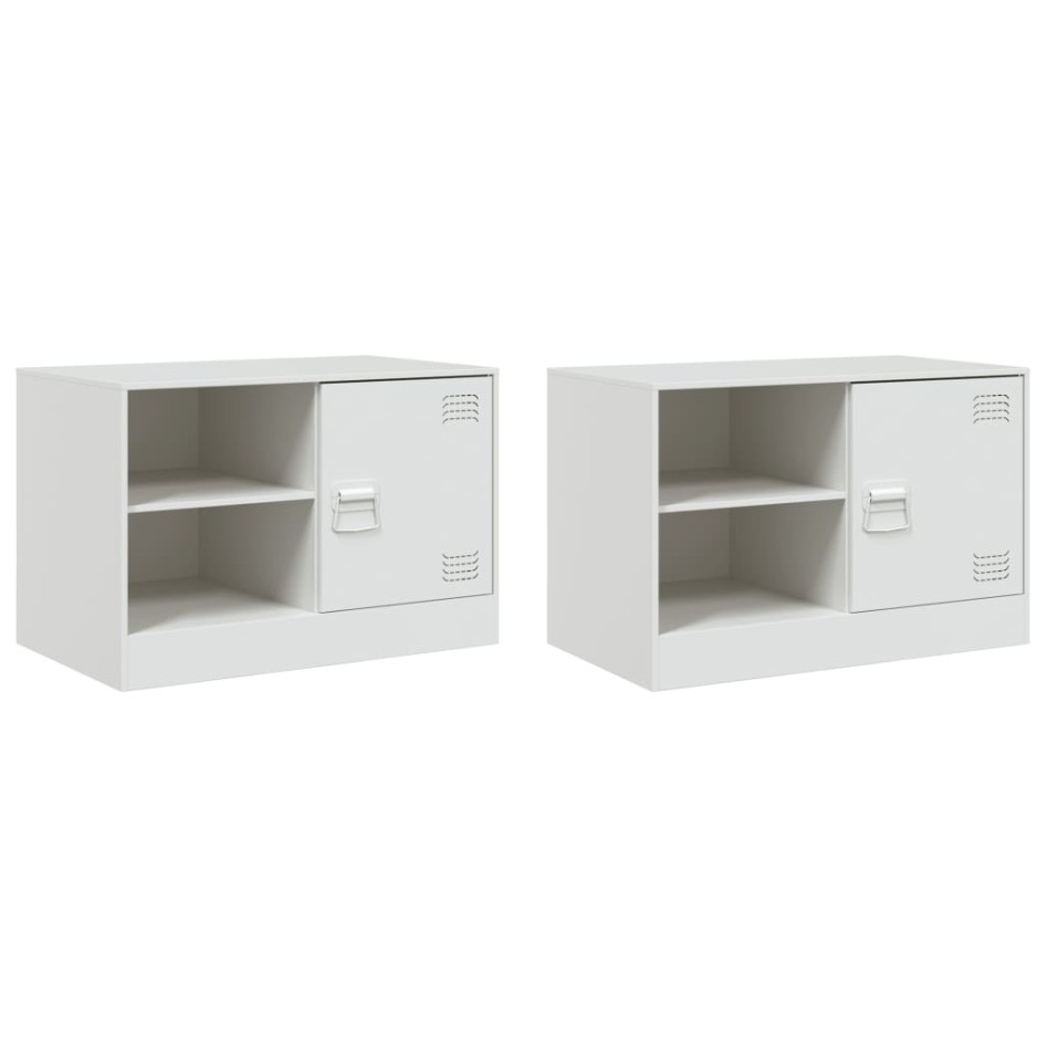 Muebles para TV 2 unidades acero blanco 67x39x44