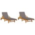 Tumbonas con cojines 2 uds madera maciza de acacia 200x68x83