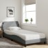 Cama con colchón tela gris claro 80x200