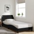 Cama con colchón tela negro 80x200