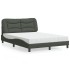 Cama con colchón tela gris oscuro 140x200