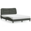 Cama con colchón tela gris oscuro 140x200 cm
