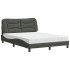 Cama con colchón tela gris oscuro 140x200