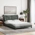 Cama con colchón tela gris oscuro 140x200