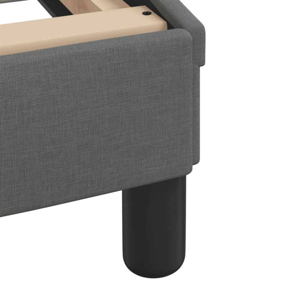 Cama con colchón tela gris oscuro 140x200