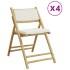 Sillas de bistró plegables con cojines 4 uds bambú blanco