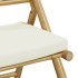 Juego de bistró plegable con cojines 5 pzas bambú blanco