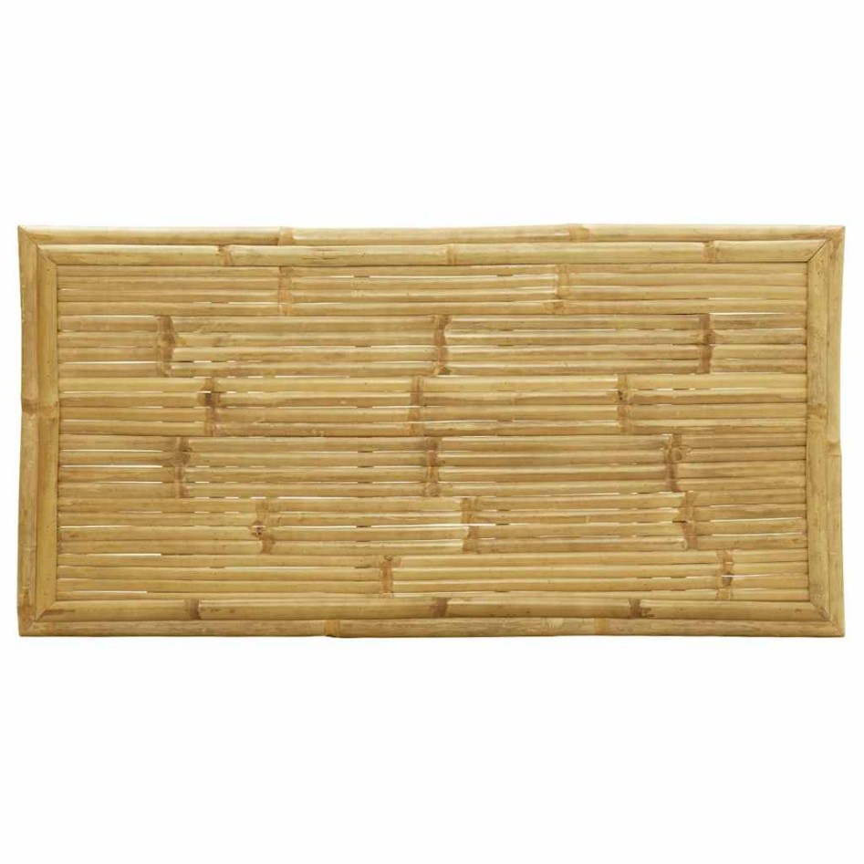 Juego de bistró plegable con cojines 5 pzas bambú blanco